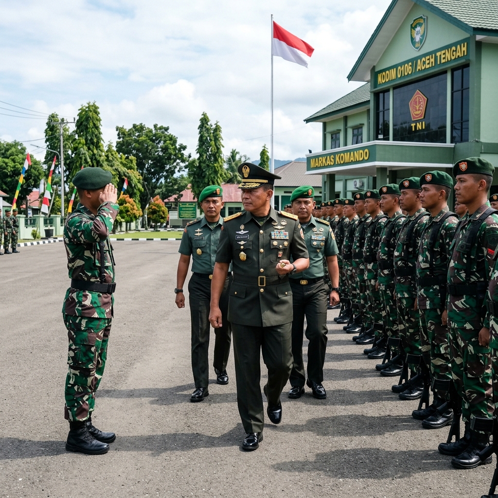 Kunjungan kerja Danrem 011/Lilawangsa di MaKomando Distrik Militer Pinrang Takengon