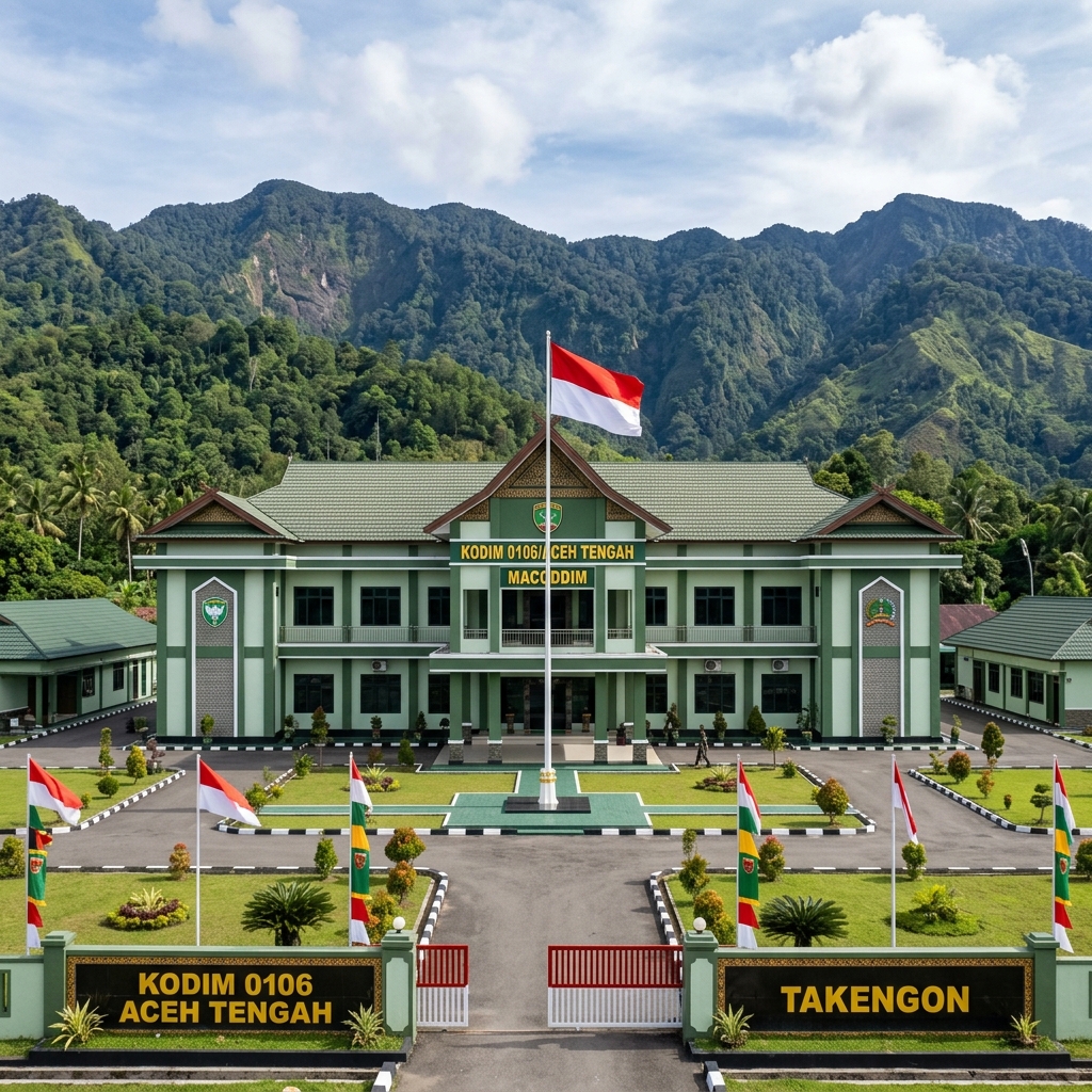 Markas Komando Komando Distrik Militer Pinrang di Takengon